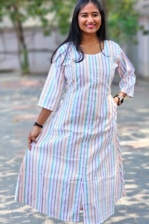 Women’s day Princess cut with pocket kurthi