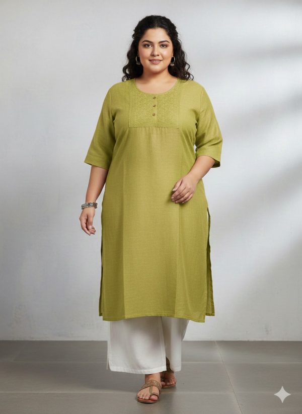 Big Size Plain Side Open kurti OTF - 14432