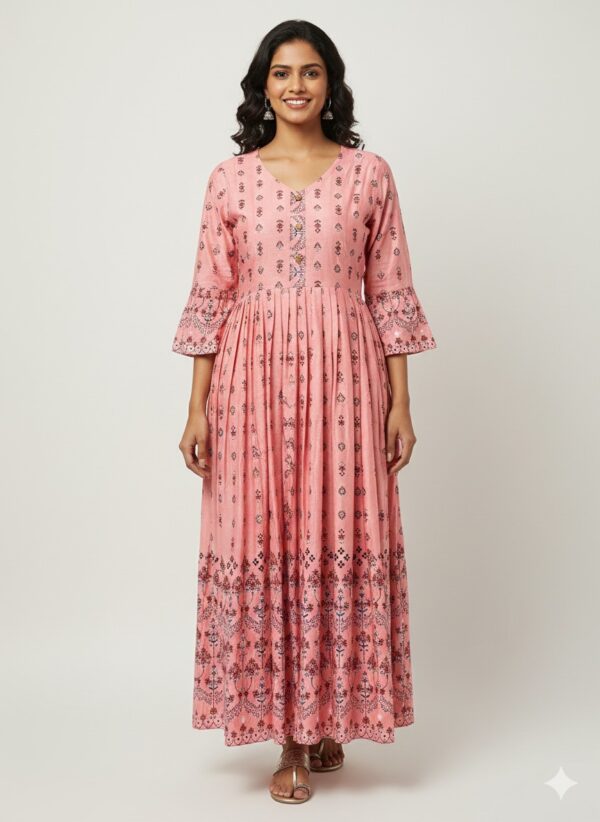 Big Size Anarkali Trending Kurtis OTF-45(Design and color shade Random) Peach