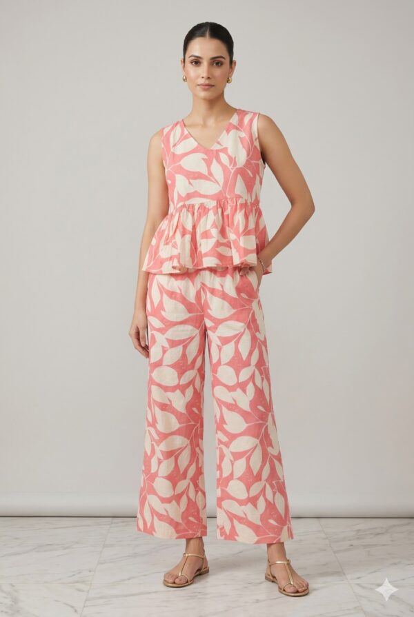 Cotton Printed Peplum Coord Set OTF - PA8038