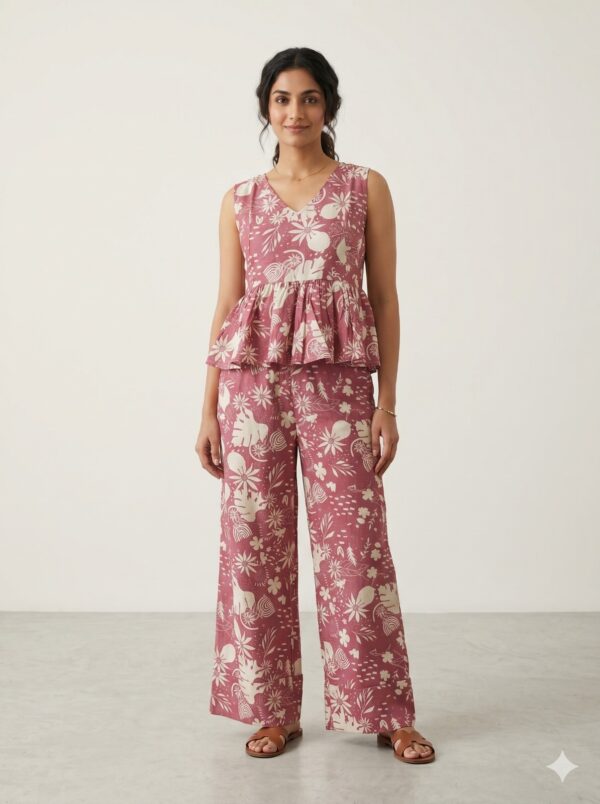 Cotton Printed Peplum Coord Set OTF - PA8038