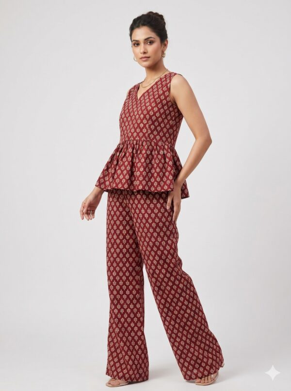 Cotton Printed Peplum Coord Set OTF - PA8038