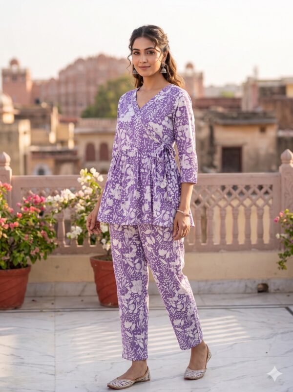 Cotton Printed Peplum Coord Set OTF - PA8037