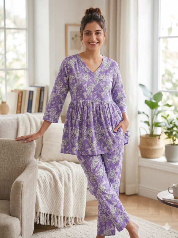Cotton Printed Peplum Coord Set OTF - PA8037