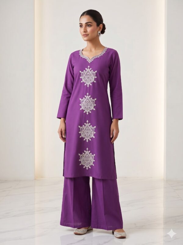 Cotton Embroidery Two Piece Set OTF - PA9137