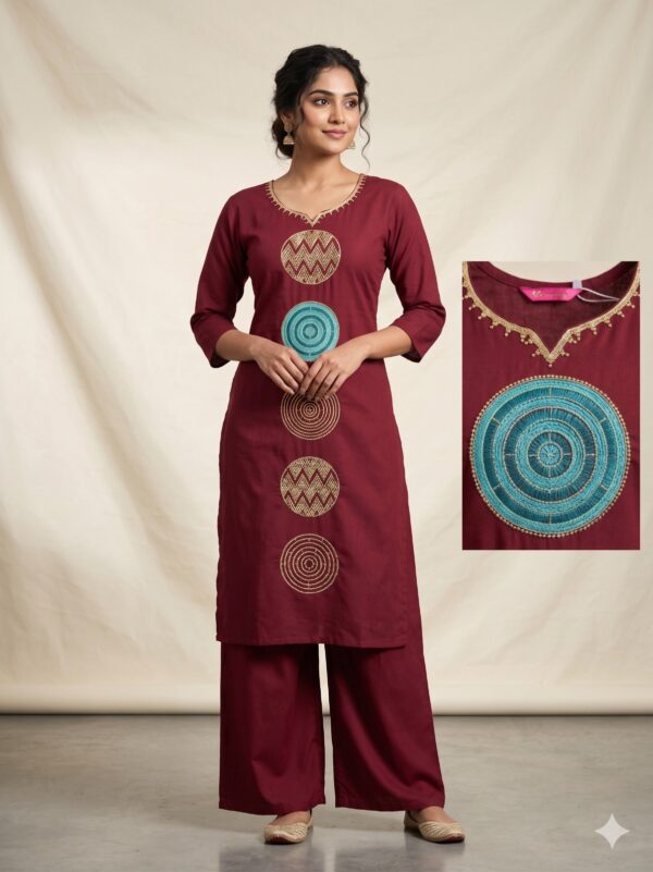 Cotton Embroidery Two Piece Set OTF - PA9137