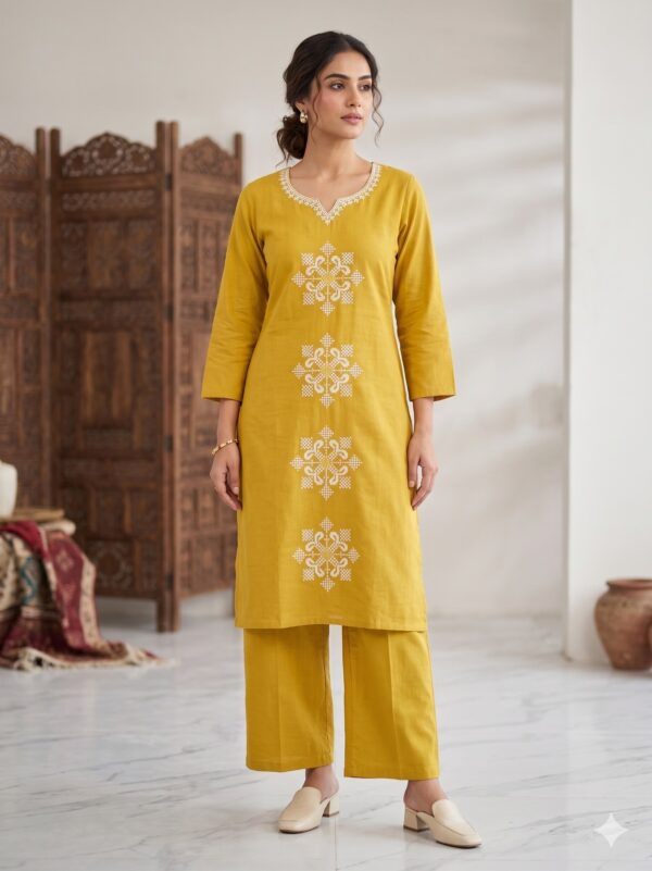 Cotton Embroidery Two Piece Set OTF - PA9137