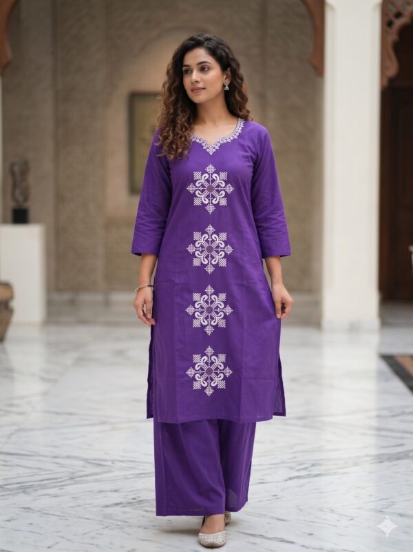 Cotton Embroidery Two Piece Set OTF - PA9137